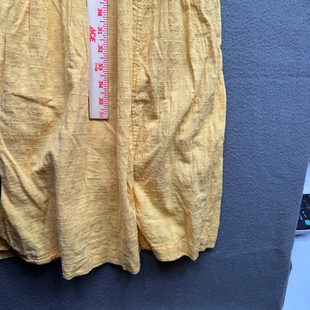 GAP V-Neck Tiered Midi Dress Women Medium French Almond Yellow Cotton Sleeveless - Picture 6 of 11